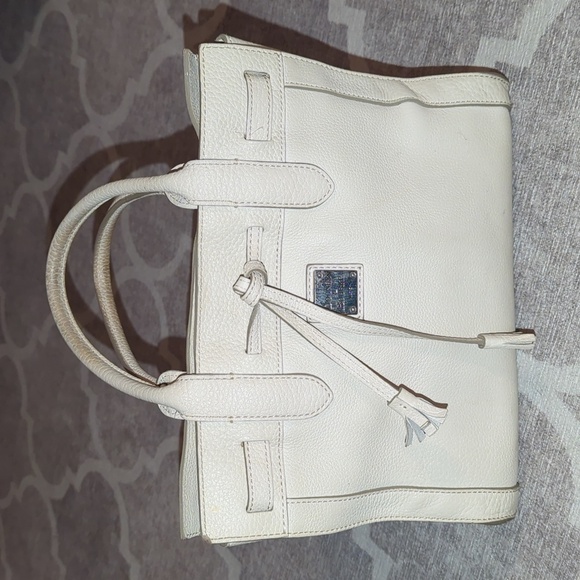 Vintage Y2K Dooney & Bourke Alto Tassel Tote in Bone Leather - Picture 1 of 7